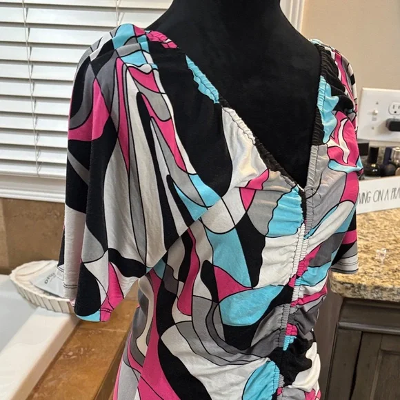 Cache Multicolor Ruched top - Picture 3 of 4